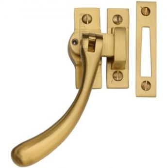 V1008L MP/HP-SB - Lockable Casement Window Fastener Ball Design Satin Brass finish - by Heritage Brass